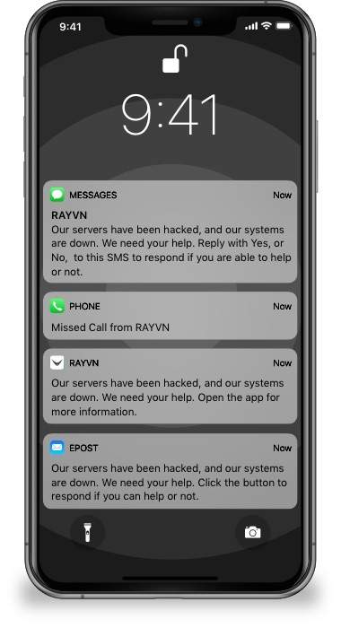 iPhone notifications Cyber alert