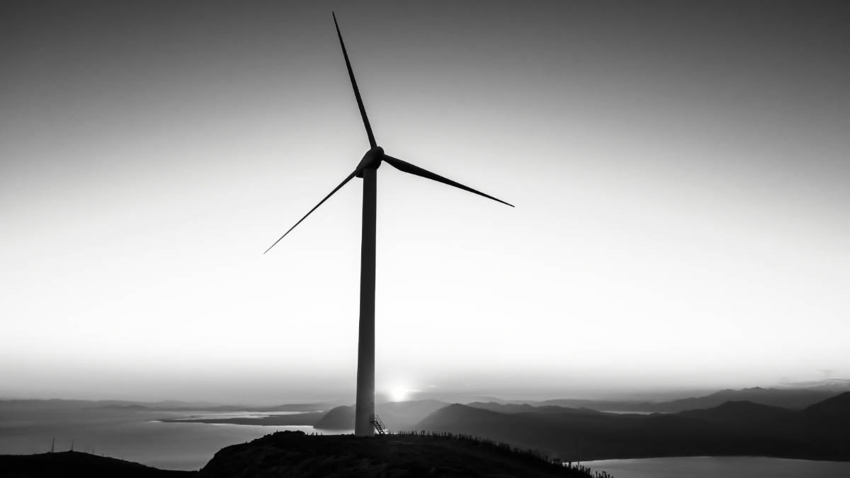 Wind turbine Black and white