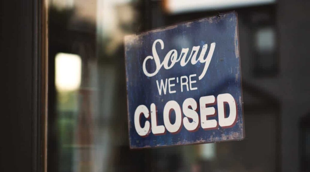 Closed for Business sign