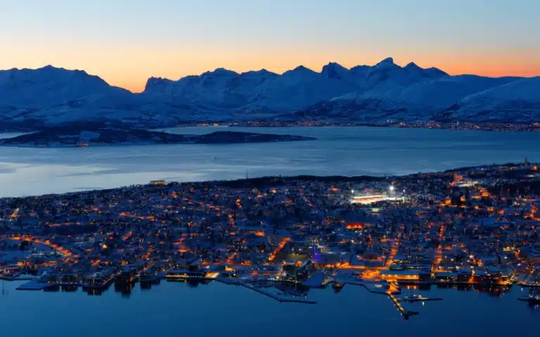 RAYVN WebSak integration: crisis records in the case file 2 Aerial photo of Tromsø by night